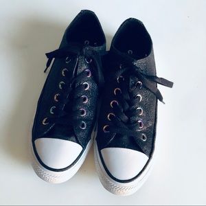 Converse Chuck Taylor Black Glitter Lo Sneakers